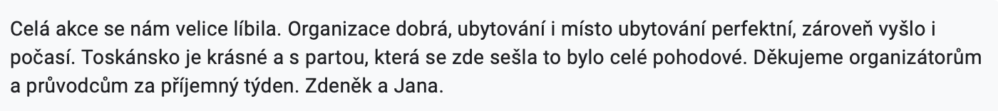 Recenze zákazníka